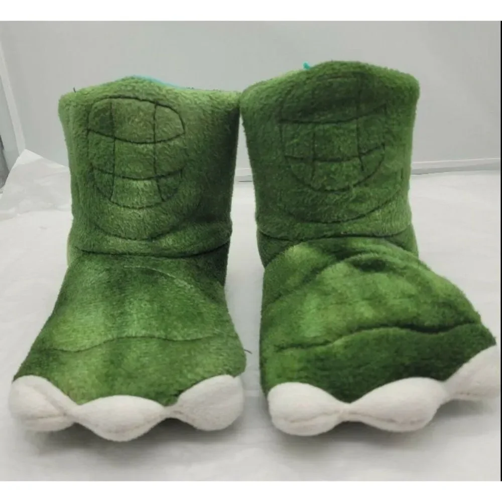 Dinosaur Green Plush Slippers Toddler Size (S) 12-24mth NWT‎
